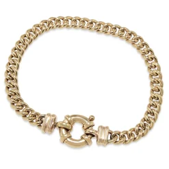 9ct Yellow Gold Curb Link Bracelet with Bolt Clasp