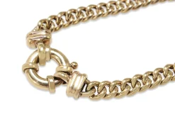 9ct Yellow Gold Curb Link Bracelet with Bolt Clasp