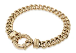9ct Yellow Gold Curb Link Bracelet with Bolt Clasp