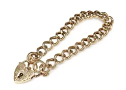 9ct Yellow Gold Curb Link Bracelet with Padlock Clasp