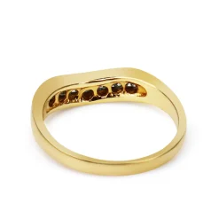 9ct Yellow Gold Curved Channel Set Diamond Band Ring
