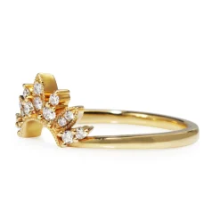 18ct Yellow Gold Curved 'Tiara' Style Diamond Band