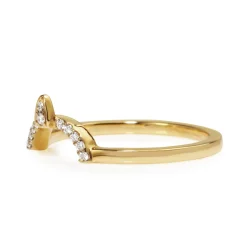 18ct Yellow Gold Curved 'Tiara' Style Diamond Band