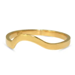 18ct Yellow Gold Curved Wave Band Ring