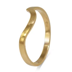 18ct Yellow Gold Curved Wave Band Ring