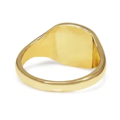 9ct Yellow Gold Cushion Shaped Engraved Vintage Ring