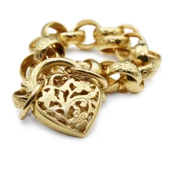 9ct Yellow Gold Day and Night Belcher Link Bracelet
