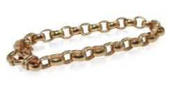 9ct Yellow Gold 'Day and Night' Etched Belcher Link Bracelet
