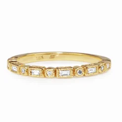 18ct Yellow Gold Deco Style Diamond Band
