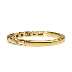 18ct Yellow Gold Deco Style Diamond Band
