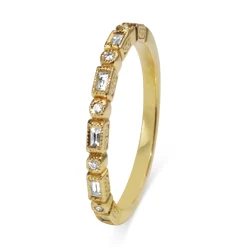 18ct Yellow Gold Deco Style Diamond Band
