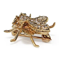 14ct Yellow Gold Diamond and Sapphire Bee Brooch