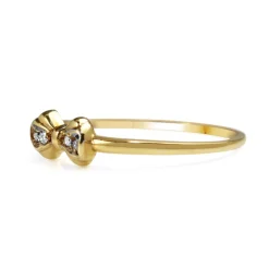 9ct Yellow Gold Diamond Bow Ring