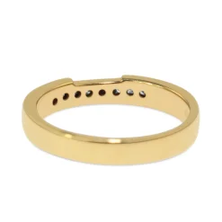 18ct Yellow Gold Diamond Channel Set Band Ring With Cut Out