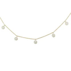 9ct Yellow Gold Diamond Clusters Necklace