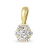 9ct Yellow Gold Diamond Cluster Daisy Pendant