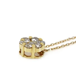 18ct Yellow Gold DIamond Cluster Necklace