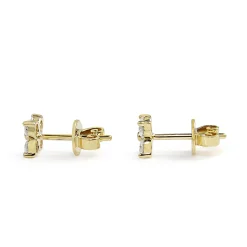 9ct Yellow Gold Diamond 'Clover' Earrings