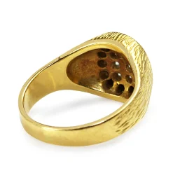 18ct Yellow Gold Diamond Cluster Signet Ring