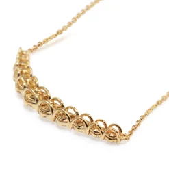 14ct Yellow Gold Diamond Clusters Necklace