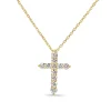 18ct Yellow Gold Diamond Cross Necklace
