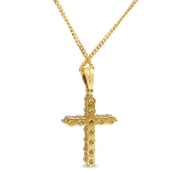18ct Yellow Gold Diamond Cross Necklace