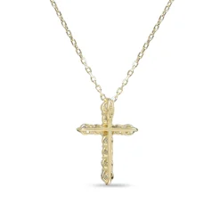 18ct Yellow Gold Diamond Cross Necklace