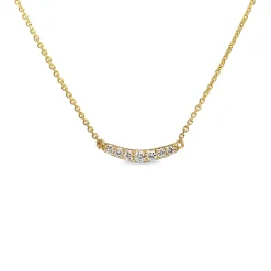 14ct Yellow Gold Diamond Curve Necklace
