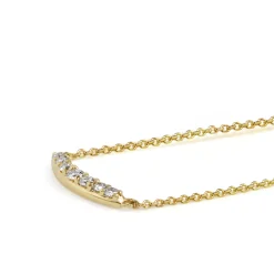 14ct Yellow Gold Diamond Curve Necklace