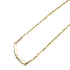 14ct Yellow Gold Diamond Curve Necklace