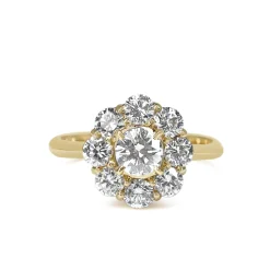 18ct Yellow Gold Diamond Daisy Ring