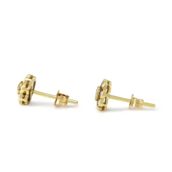 18ct Yellow Gold Diamond Daisy Stud Earrings