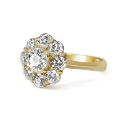 18ct Yellow Gold Diamond Daisy Ring