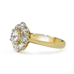 18ct Yellow Gold Diamond Daisy Ring