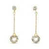 18ct Yellow Gold Diamond Drop Heart Earrings