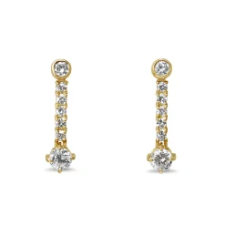 18ct Yellow Gold Diamond Drop Earrings