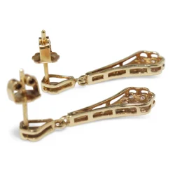 18ct Yellow Gold Diamond Drop Earrings