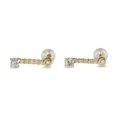 18ct Yellow Gold Diamond Drop Earrings