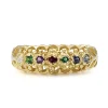 18ct Yellow Gold Diamond, Emerald, Amethyst, Ruby, Sapphire and Topaz 'Dearest' Ring
