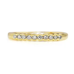 18ct Yellow Gold Diamond Half Bezel Band Ring