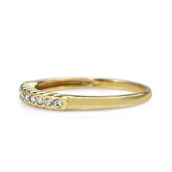 18ct Yellow Gold Diamond Half Bezel Band Ring