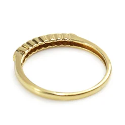 18ct Yellow Gold Diamond Half Bezel Band Ring
