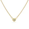 18ct Yellow Gold Diamond Heart Solitaire Necklace