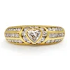 18ct Yellow Gold Diamond Heart Band Ring