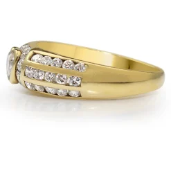 18ct Yellow Gold Diamond Heart Band Ring