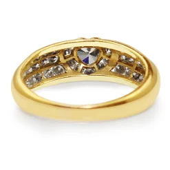 18ct Yellow Gold Diamond Heart Band Ring