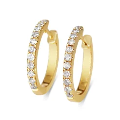 18ct Yellow Gold Diamond Hoop Earrings