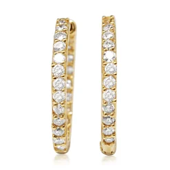 18ct Yellow Gold Diamond Hoop Earrings