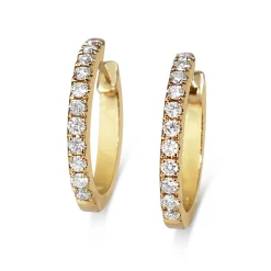 18ct Yellow Gold Diamond Hoop Earrings