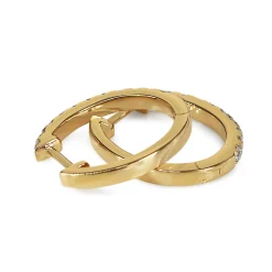 18ct Yellow Gold Diamond Hoop Earrings